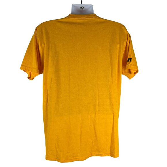 Russell Athletic Mens NuBlend Henley Short Sleeve T Shirt Yellow Size M Casual - Picture 2 of 4